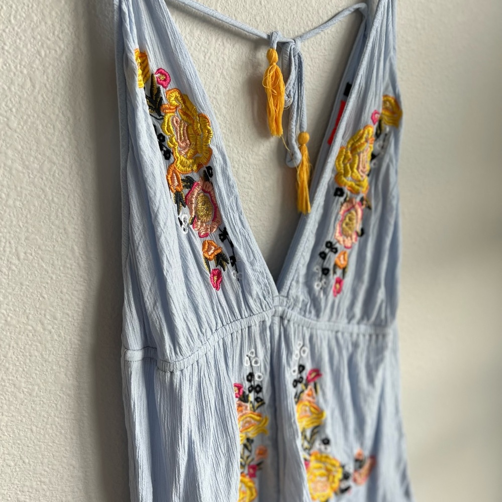 River Island Resort Embroidered Romper